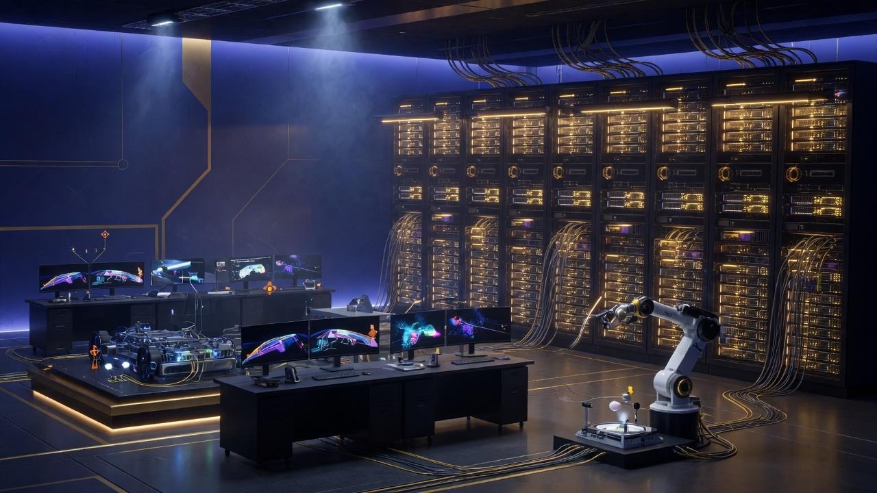 Golden Core Mining AI compute engineers configuring NVIDIA GPU servers