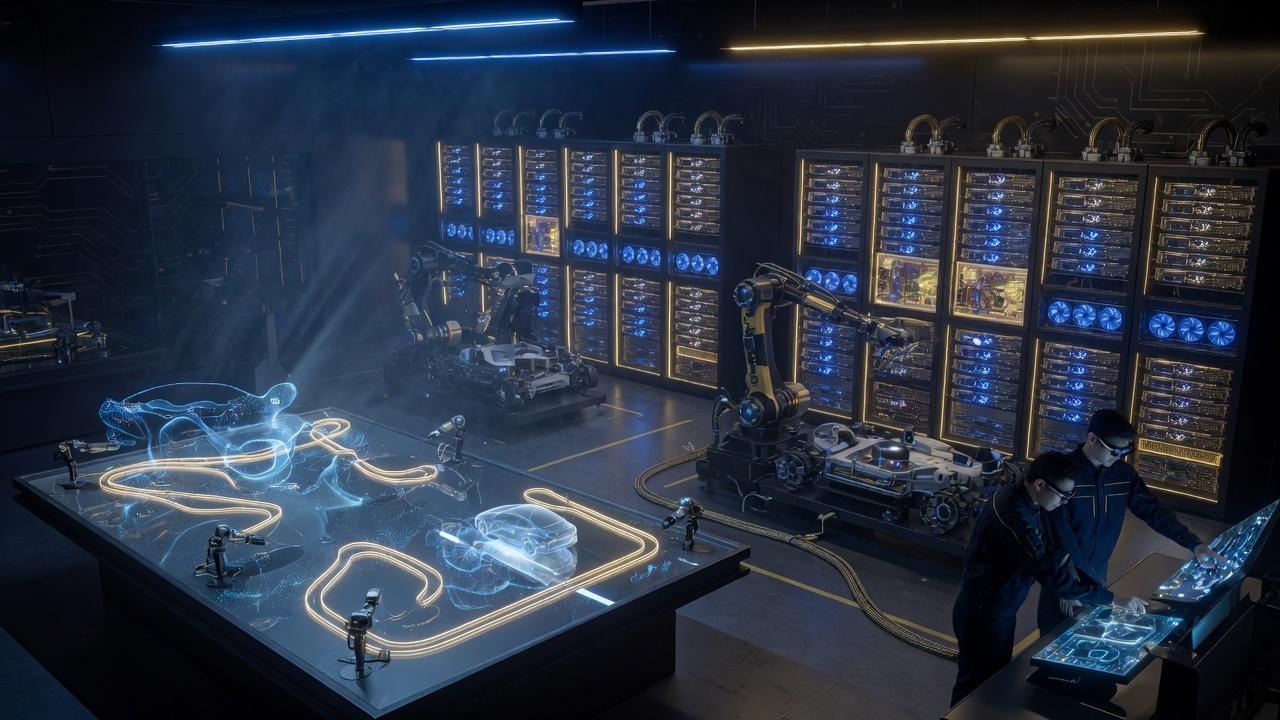 An AI and robotics research laboratory with automated equipment