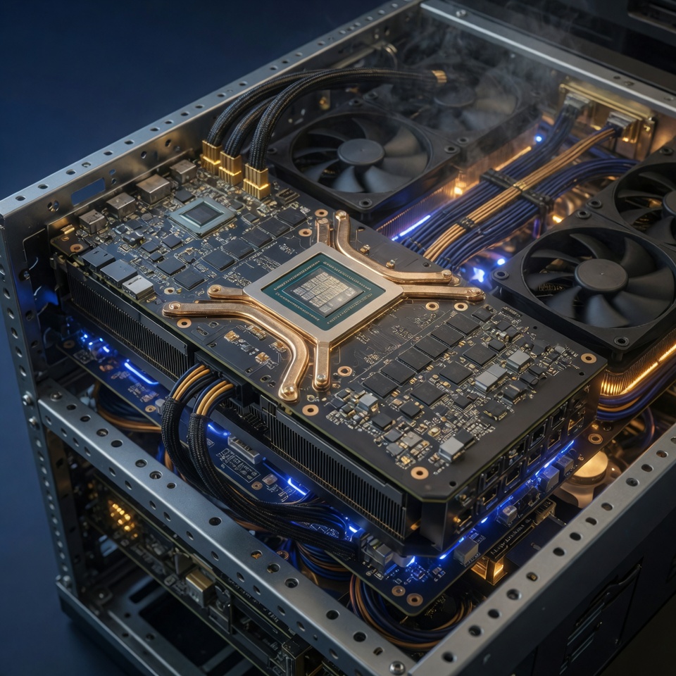 NVIDIA GPU accelerator card rack serving AI training and inference workloads