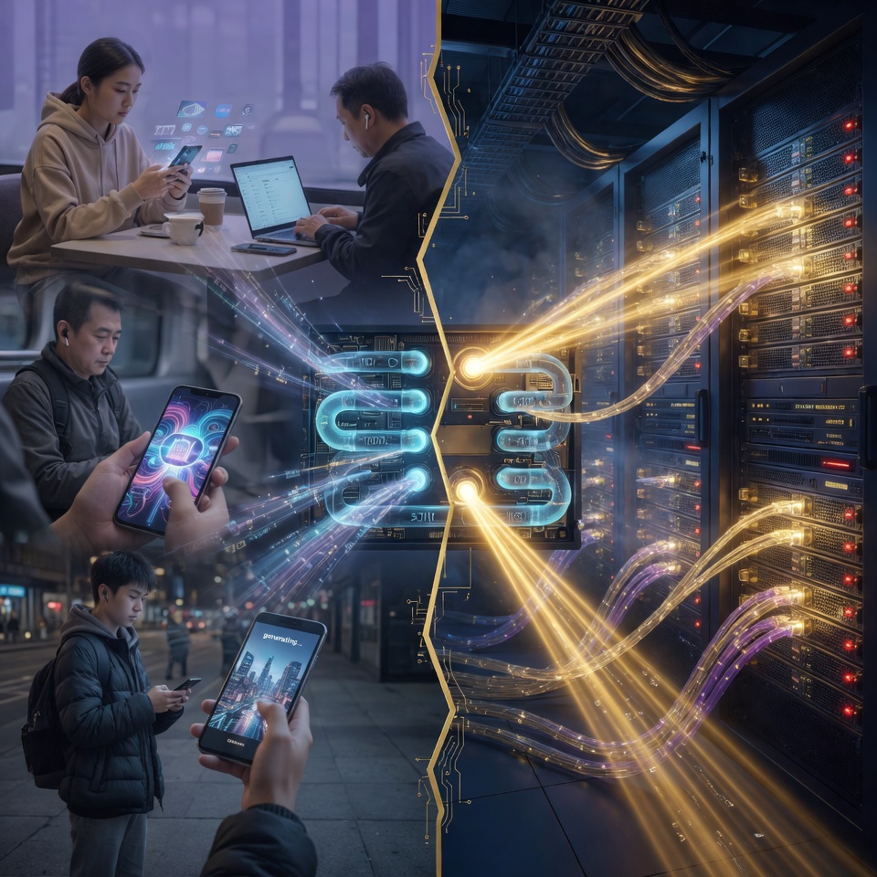 Split image contrasting renting GPU cloud compute with owning AI infrastructure hardware